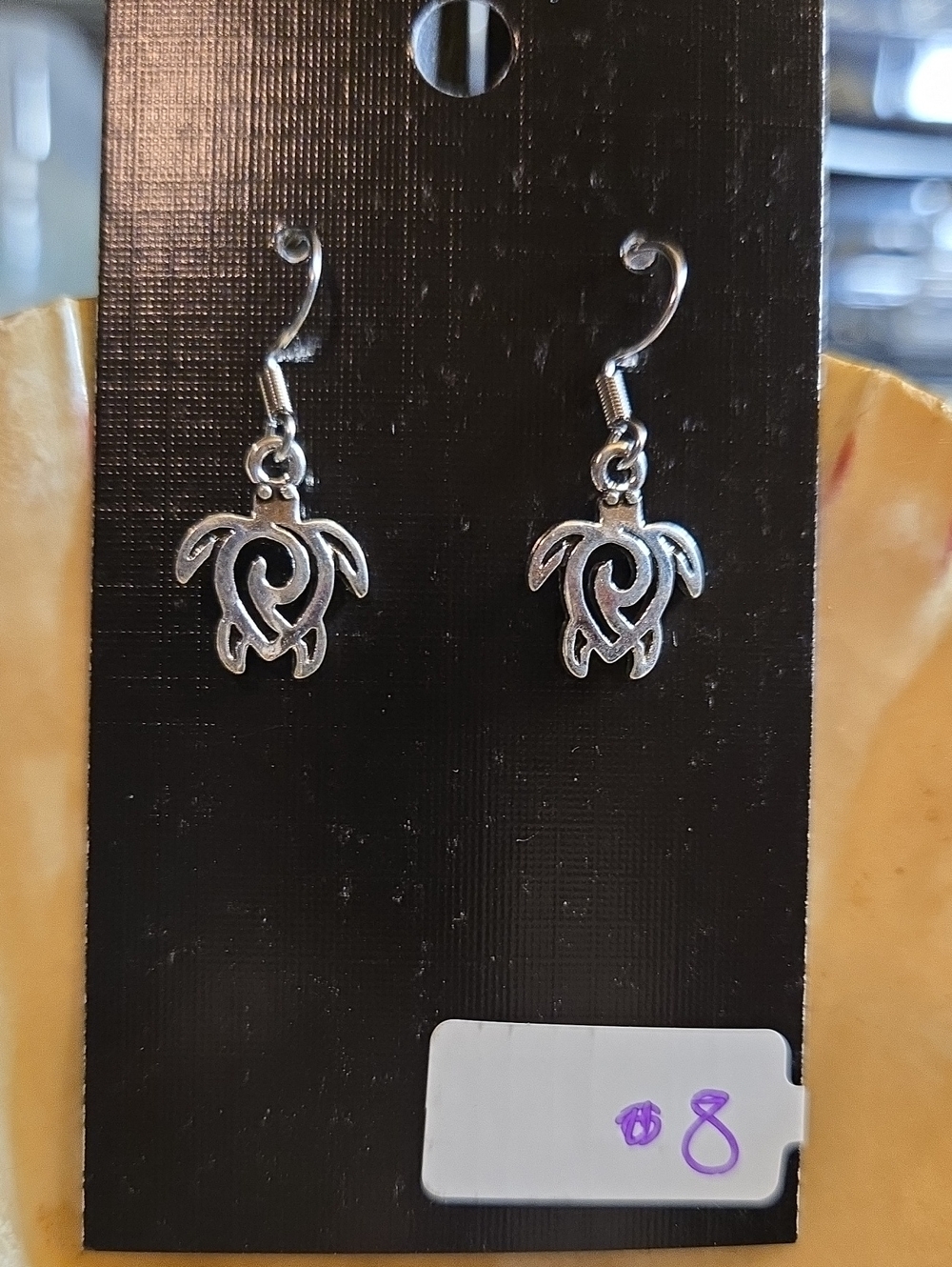 Silver Turtle Dangle Earrings - Women Jewelry